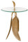 riess-ambiente.de Extravaganter Beistelltisch Feather 65cm Gold Glasplatte Handmade rund