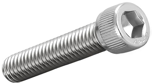 AMLOOPH M4 Bolts, M4 x 20mm A2 Stainless Steel Socket Head Cap Screws 20pcs | 4mm Diameter Metric Fully Threaded M4 Bolts 20mm Long Hex Socket Allen Bolts Coarse, DIN912