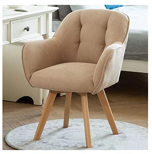 Drehsessel, Stoff-Akzentstuhl, Esszimmerstühle, Schreibtischstuhl, ohne Rollen, mit stabilen Holzbeinen für kleinen Raum, Samtsessel, Club, Freizeit, Gästelounge, gepolsterter Stuhl (Farbe: