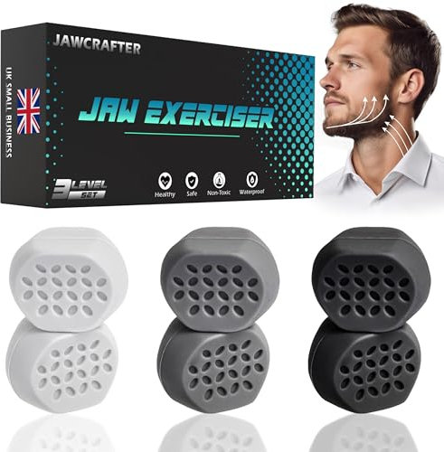 smim 6PCS Jaw Trainer Face Exerciser - Double Chin Reducer for Sharper Jawline with 3 Levels Of Resistance - Chew Jaw Toner for Men & Women to Strengthen Facial Muscles Face Shaper (Pack of 6)