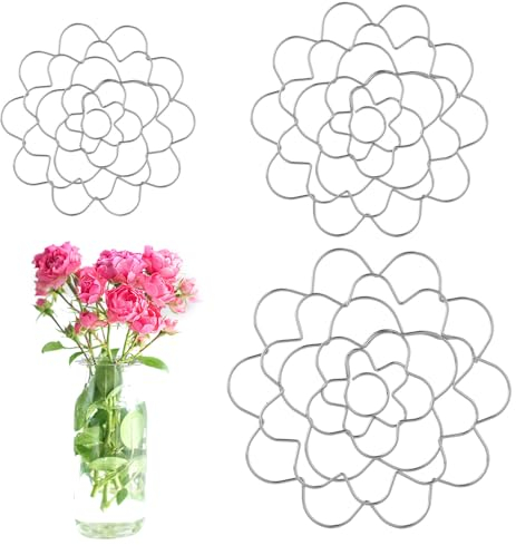 NQEUEPN 3 Stück Blumenfrosch Deckel, Blumenfrosch-Edelstahldeckel Metall Blumeneinsatzdeckel Blumenarrangementhalter Blumen-Organizer für Pflanzenfixierung Vase Basteln (3 Größen)