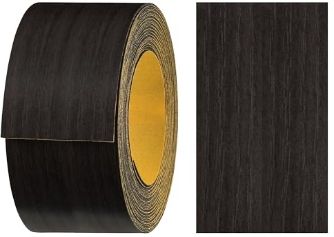 haggiy Bande de Chant en mélamine autocollante 40 mm x 5 m I Bande de Chant pour Meubles I Fixation sûre sans Repassage I Chant thermocollant I Placage pour étagères et Panneaux en Bois (Wengé)