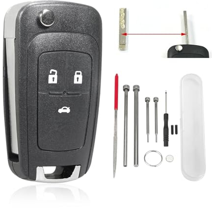 GZXNKEY 3-Knopf Schlüsselgehäuse für Opel Insignia, Opel Astra J, Opel Vauxhall, Opel Mokka, Opel Zafira C Tourer, Opel Adam, Opel Cascada, Opel Corsa E, Opel Meriva B schlüsselgehäuse HU101 Klingen