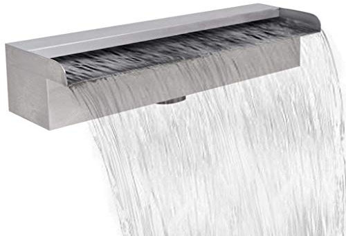 Fontana rettangolare per piscina a cascata, per esterni, rettangolare, in acciaio inox, 45 cm