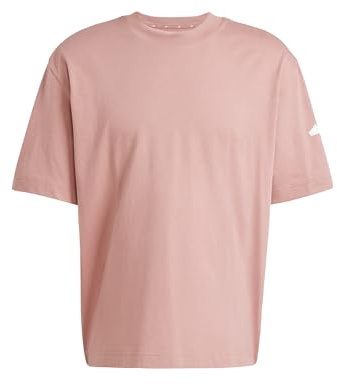 adidas Herren Essentials LOSE FIT Three BAR Tee, Warm Clay/White, XL