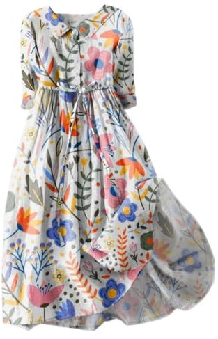 Summer Kaftan Dresses for Women UK - Less Price, Tea Dresses, Open Back