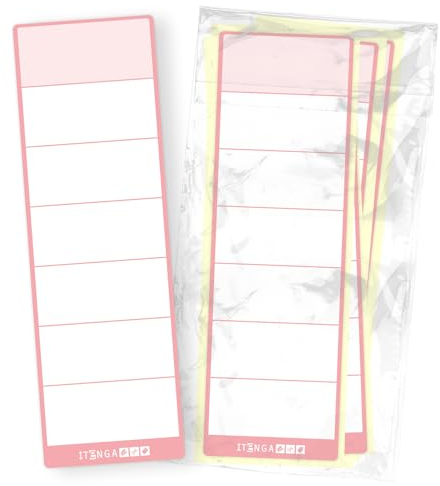 itenga 10x Ordneretiketten Ordnerrückenschild für breite Ordner 6x19cm I Aufkleber für Ordnerrücken selbstklebend aus Haftpapier (rosa)
