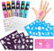 Tattoo Stifte Kinder, Tattoo-6er Set Glitter Tattoo Stifte Kinder Hautfreundlich, mit 9 Schablone und 2 Gesicht Edelstein, Geschenk für Jungen Mädchen Halloween Party