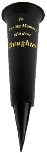 Special Graveside Memorial Grave Spiked Flower Vase In Loving Memory Special Memorial Vase for Graves - Plastic Cemetery Flower Holder with Spike, (1, Daughter)