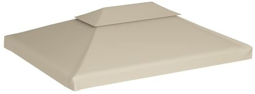 CLALER Pavillon Ersatzdach 3x4 Wasserdicht, Pavillon Dach 3x4 m Ersatzdach, Beige