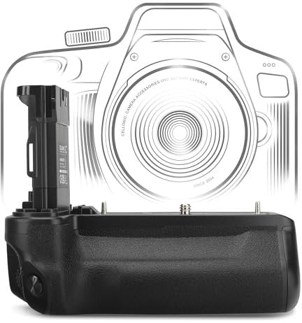 CELLONIC BG-R10 Battery Grip Compatible for - Camera Vertical Grip for LP-E6N, LP-E6NH Batteries - Multifunction Portrait Handle Backup Battery Holder