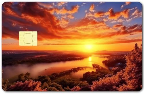 CREATCABIN 4 Stück Kartenaufkleber Sonnenuntergangsmotiv Skins Kartenhülle Wasserdicht Bank Transportschlüssel Debit Kreditkartenaufkleber Keine Blasen Kratzfest Schützende Kartenaufkleber 5.4x8.55cm