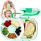 Bewinner Kinder Snackbox mit Fächern und Deckel, Multifunktionale Baby Snack Spinner mit Tragbarem Box Set, Sicher Versiegelter Snackteller für Kleinkinder, Zuhause (Grün)