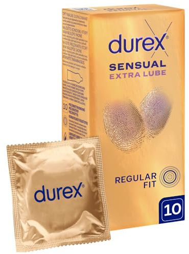 DUREX SENSUAL EXTRA LUBRICATED Kondome mit zusätzlichem Gleitmittel 10 Stück