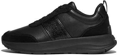 Fitflop Women's F-Mode Flow Sequin Suede/Leather Flatform Sneakers