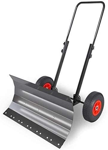 Generisch Schneeräumschaufel mit Doppelstange und Rad | Robuster Schneepflug mit höhenverstellbarem Griff | Wird zum Schneeräumen auf Straßen verwendet