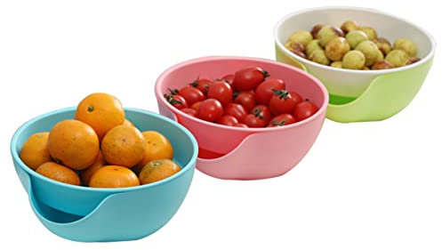 CIYODO Snackschale Mit Abnehmbarer Schale Zum Servieren Von Nüssen Oliven Und Kirschen Nussschale Aus Robustem Kunststoff Spülmaschinenfest Als Doppelschale Oder Organizer Nutzbar