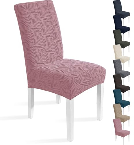 Ystyle Coprisedie con Schienale Elasticizzato 4 Pezzi, Rosa | Copri Sedie Soggiorno Cucina, Universali Fodera Sedia Antigraffio Gatto, Moderno Antimacchia Copertura Sedia
