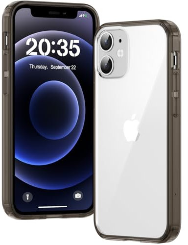 Voyahülle Clear Case for iPhone 12 Mini, Ultra Thin, Shockproof TPU Cover, Anti-Yellowing, Crystal Clear, Phone Case for Apple iPhone 12 Mini - black