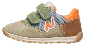 Naturino Sneakers aus Leder und Stoff, Beige-grün 25
