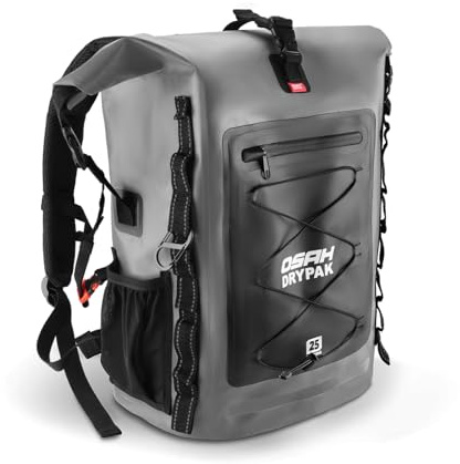 OSAH DRYPAK Wasserdichter Rucksack – 25L/35L/55L/85L Dry Bag Rolltop Outdoor Backpack mit Robustem Rollverschluss und Reißverschluss für Reisen, Kajakfahren, Bootfahren, Camping, Rafting und Angeln