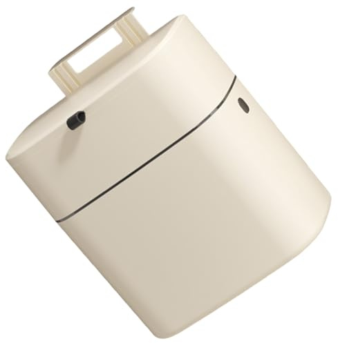 VICASKY Poubelle Murale Hermétique 12l Beige à Couvercle Cuisine | Pp et Silicone, Surface Lisse, Format Grosse Capacité, Usage Salle de Bain, Installation sans Clou