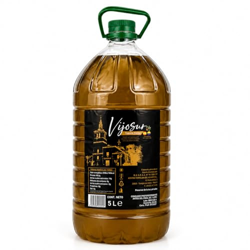 “Garrafa 5L Aceite de Oliva Virgen Extra VIJOSUR – Picual Sin Filtrar – Granada España”