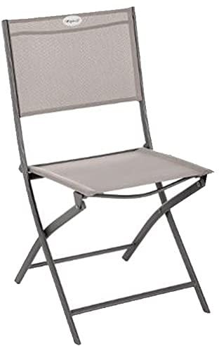 Hespéride - Lot de 4 Chaises de Jardin Pliantes Modula Marron Tonka - Acier Traité Epoxy Texaline - Dim 46 x 52 x 87 cm - Meuble d'Extérieur Pliable