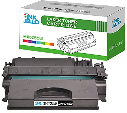 InkJello Kompatibel Toner Patrone Ersatz für HP LaserJet P2050 P2050 P2055 P2055d P2055dn P2055X Canon i-SENSYS LBP-251dw 252dw 253x 6300dn 6310dn 6650dn 6670dn 6680x MF-411dw CE505X/CRG719H (Schwarz)
