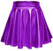 Damen Glänzend Höhe Taille Liquid Mini Rock Metallisch Elastische Taille A-Linien Pull On Skater Röcke (S, Violett)