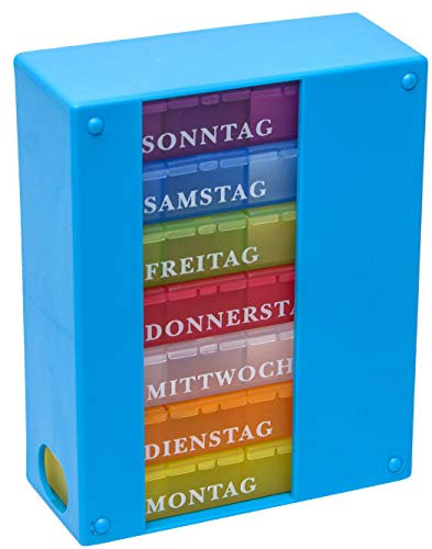 Wochen Medikamentendosierer 7 Tage mit 4 Fächern (Hellblau)