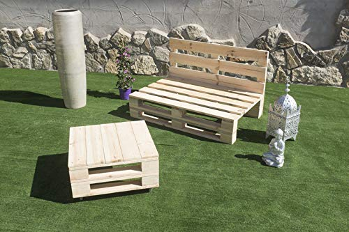 Palets Talavera SL Conjunto 1x Sofa Palet 120cm x 80cm 1x Mesa 80cm x 48cm Lijado Y Cepillado -Interior/Exterior Nuevo-Natural