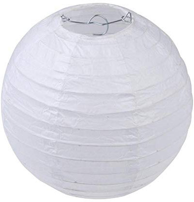 Papier laterne zum Aufhängen, Lampenschirm aus Papier, rund, für Hochzeit, Geburtstag, Geburtstag, Party, Taufe (weiß, 20 cm)