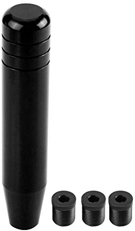 Schaltknauf Kopf Qiilu 18CM Unifür Versal Schaltknauf Manuell Schaltknauf Kappe Auto Schalthebel Knöpfe mit 3 Adaptern (Schwarz)