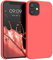 kwmobile Cover per Apple iPhone 12 mini Custodia - Back Case per Smartphone in Silicone TPU - Protezione Gommata - corallo vivo