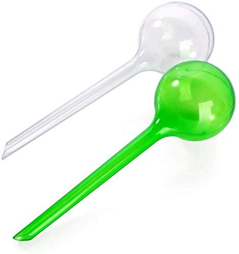 2 unidades de globos de riego, riego regulado, 2 semanas, macetas, PVC, esfera de plástico, bombilla, 8 cm de diámetro