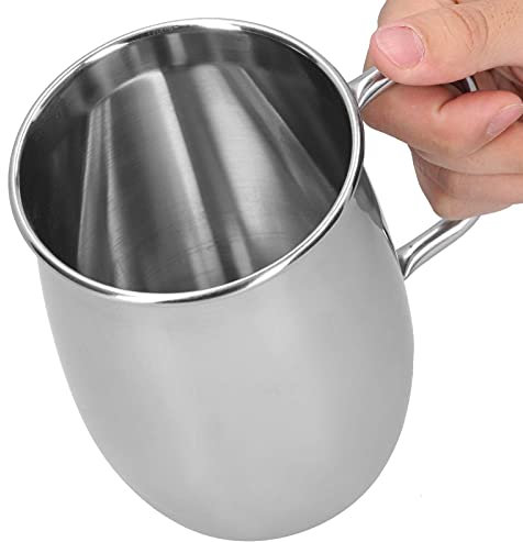 Agatige Taza de cerveza de acero inoxidable con mango Thik, taza de café grande de 34 oz/1000 ml para bebidas calientes o frías