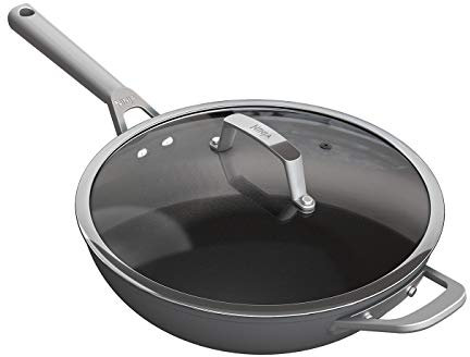 Ninja Foodi ZEROSTICK C30928EU Wok 28 cm, Hard Anodized Aluminium, Non-Stick Coating, Induction Compatible, Dishwasher Safe, Grey