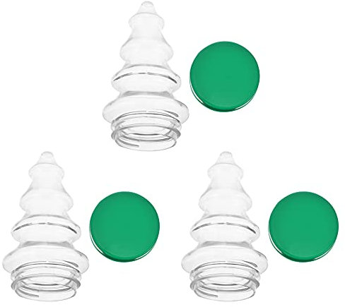 NUOBESTY 3Pcs Christmas Tree Candy Jar with Lid Plastic Cookie Bottle Xmas Biscuits Jars Decoration Supplies