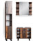 Vicco Ensemble de Meubles de Salle de Bain Fynn, Bois Antique, 3 pièces, avec Armoire Haute