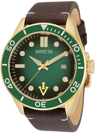 Invicta Vintage 33516 Herren Uhr - Wasserdicht - Analog - Automatikuhr - Edelstahl mit grünen zifferblat - 44mm