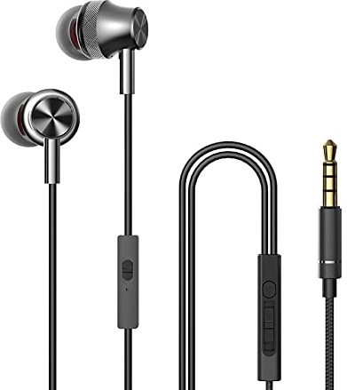 OKCSC In-Ear-Kopfhörer, kabelgebunden, mit Mikrofon, Lautstärkeregler, 3,5 mm, mit schweren Stereo-Kopfhörern, kabelgebundene Ohrstöpsel, kompatibel mit iPhone, Android, iPad, MP3