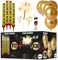 12 Bougie Fontaine 12 CM-45/50 Seconde + 30 Cierge Magique + 1 Briquet Bougie Anniversaire Fontaine + 10 Ballons Or - Feu D Artifice Mariage- Bougies Fontaine - Feu Bengale- Fontaine Lumineuse Gateau