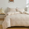 GETIYA Modern Bettwäsche 220x240 Mikrofaser Bettwäsche Kariert Getuftet Bettwäsche Beige Unifarben Bettbezug Karo Geometrische Bettwaesche Doppelbett mit Reißverschluss und 2 Kissenbezug 80x80