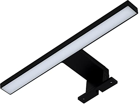 Kwazar - Wandleuchte Innen, LED Spiegelleuchte Bad, Feuchtraumleuchte LED, Badezimmer Lampe 5W, Breite 30cm, Neutralweiß 4000 K, IP44, 230V - Geringer Energieverbrauch, ANITASchwarz
