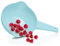 Tupperware Golden Rain Sieve Colander Light Blue + Ketchu Spoon Purple