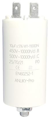 10µF 450V AMP Kondensator Motor Kondensator Anlaufkondensator, CBB60 Stecker Arbeitskondensator M8 mit Mutter Dichtung (10.0 µF)