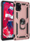 KOUYI Kompatibel mit Samsung Galaxy A31 Hülle, Handyhülle Cover TPU Magnetische Bumper Stoßdämpfung Schutzhülle Stoßfest Cover Case mit 360 Grad Drehbar Ringhalter für Samsung Galaxy A31 (Roségold)