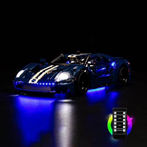 LocoLee Licht Kompatibel mit Lego Ford GT 2022, Led Beleuchtungs Compatible with LEGO 42154 Technic 2022 Ford GT Supercar - Nur Lichter Set, Kein Modell (Fernbedienung-Version)