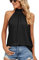 Chaleco De Verano para Mujer Camisa sin Mangas Cuello Halter Camisola de Ajuste Elegante Blouse Shirt Cami Suelto Color Sólido Tank Top Hombros Descubiertos Tops